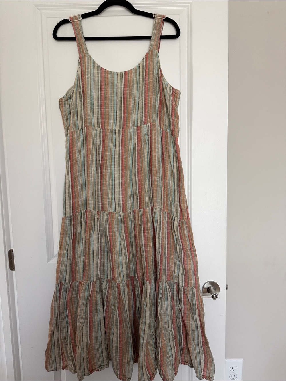 krazy kat Striped Maxi Dress in Rust, Teal and Cream